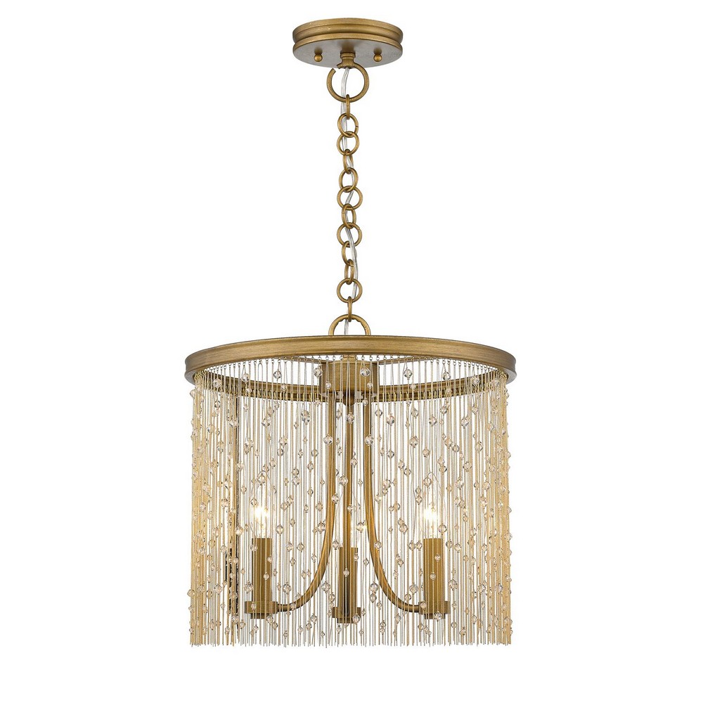 Golden Lighting-1771-3P PG-CRY-Marilyn - 3 Light Pendant in Glamour style - 12.5 Inches high by 15 Inches wide   Marilyn - 3 Light Pendant in Glamour style - 12.5 Inches high by 15 Inches wide